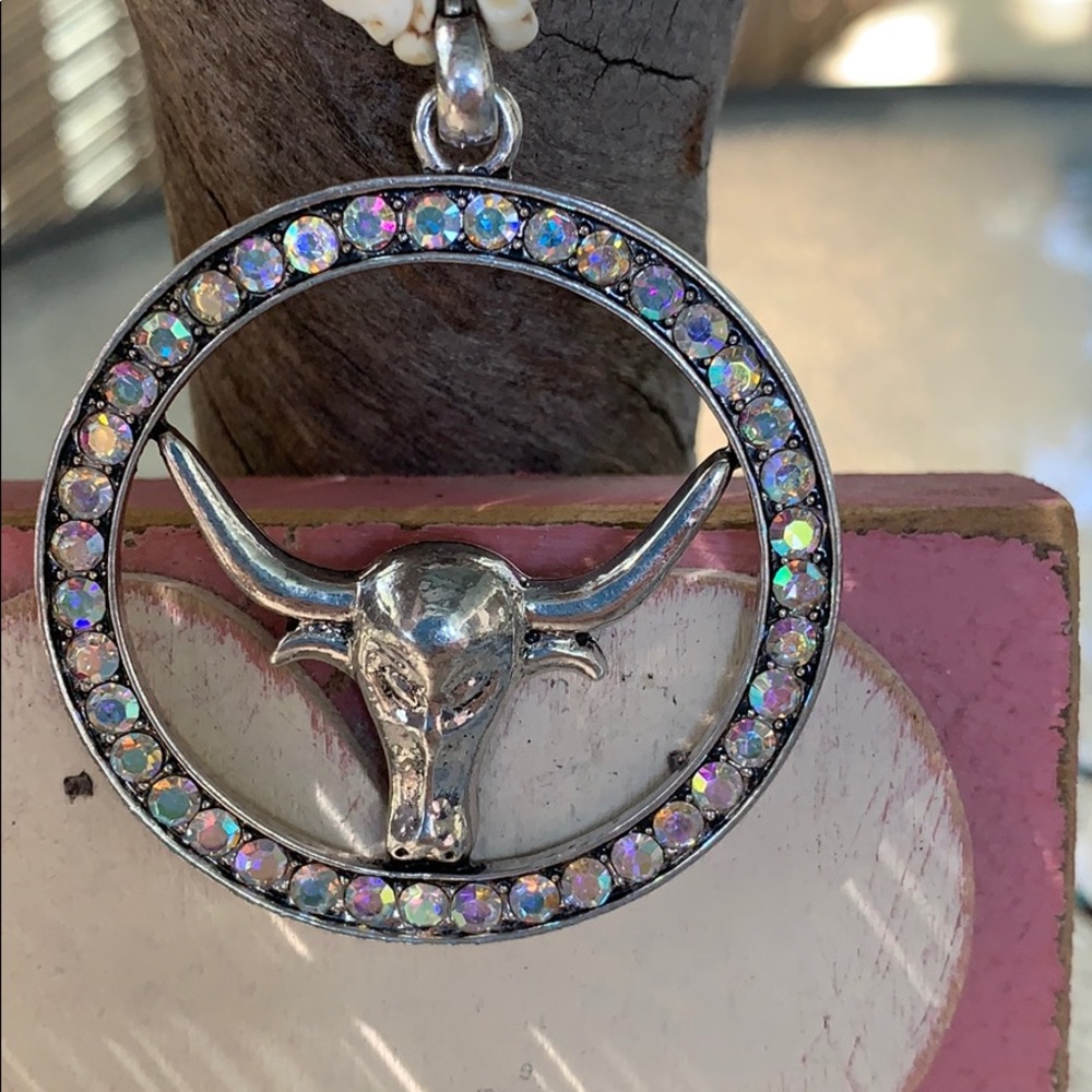 Cowgirl necklace and earring new rhinestone
